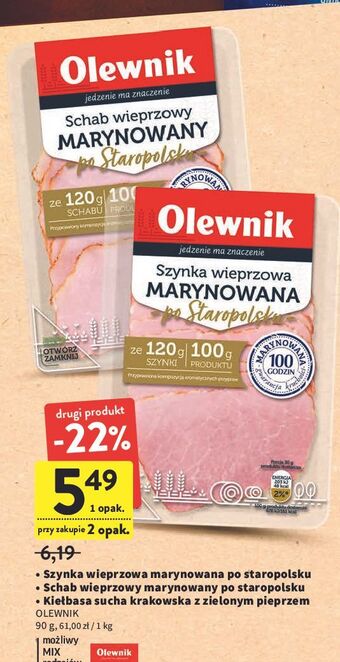 Intermarche Szynka wieprzowa marynowana po staropolsku olewnik oferta