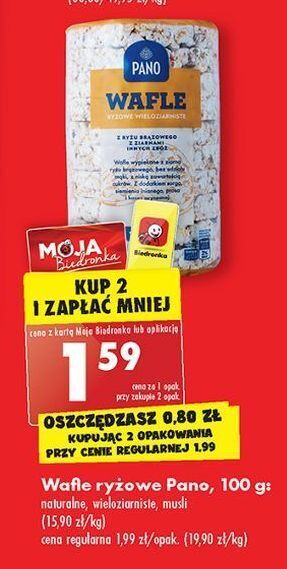 Biedronka Wafle ryżowe musli pano oferta
