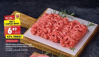 Biedronka Chude mięso mielone z szynki wieprzowej kraina mięsa oferta