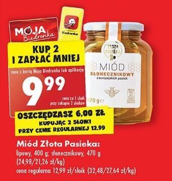 Biedronka Miód lipowy złota pasieka oferta