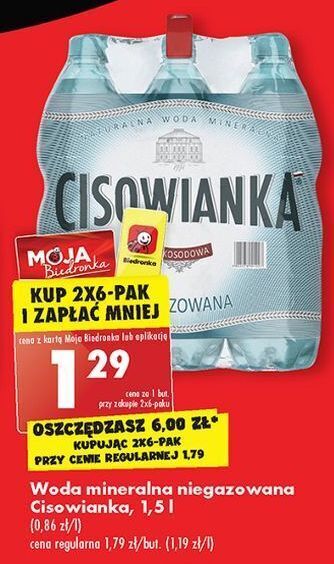Biedronka Woda niegazowana cisowianka oferta