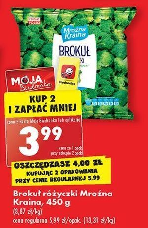 Biedronka Brokuł różyczki mroźna kraina oferta