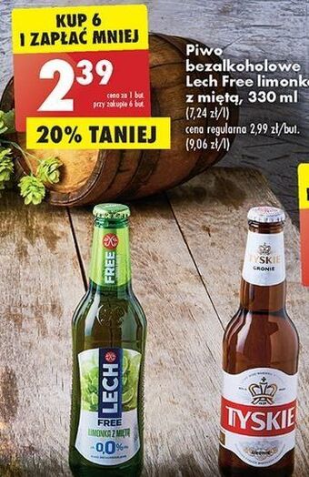 Biedronka Piwo lech free limonka z miętą oferta