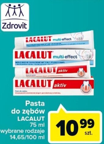 Carrefour zdrovit pasta do zębów lacalut 75ml oferta