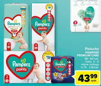 Carrefour pampers pieluchy premium care 38-60szt. oferta