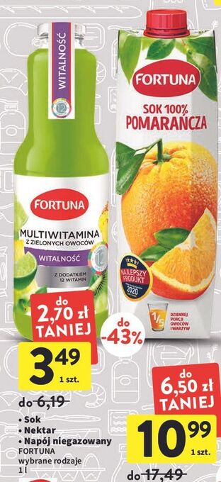 Intermarche Napój multiwitamina z zielonych owoców fortuna oferta