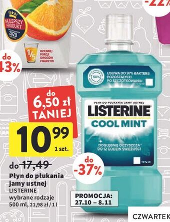 Intermarche Płyn do płukania ust listerine cool mint oferta
