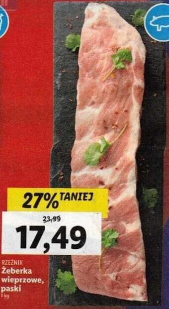 Lidl Żeberka wieprzowe, paski, 1kg oferta