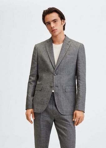 MANGO Lniana garniturowa marynarka slim-fit oferta