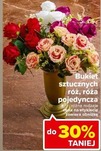 Carrefour bukiet sztucznych róż, róża pojedyncza oferta