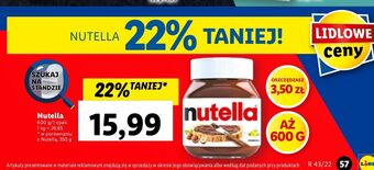 Lidl Krem czekoladowo-orzechowy nutella oferta