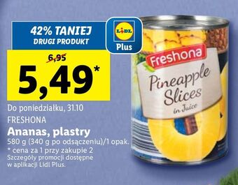 Lidl Ananas w plastrach syropie freshona oferta