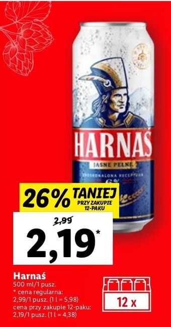 Lidl Piwo harnaś jasne pełne oferta