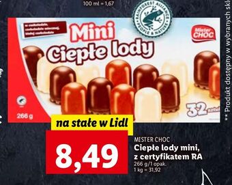 Lidl Ciepłe lody mini mister choc oferta