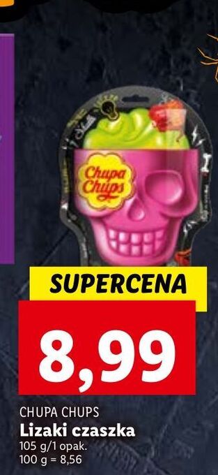 Lidl Lizak strawberry-lime chupa chups 3d skull oferta