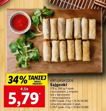 Lidl Sajgonki warzywne + sos asia cook oferta