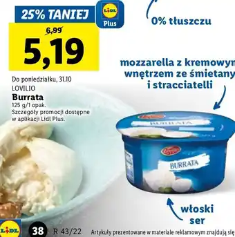 Lidl Ser burrata lovilio oferta