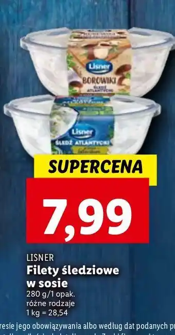 Lidl Śledź atlantycki w sosie śmietanowym lisner oferta