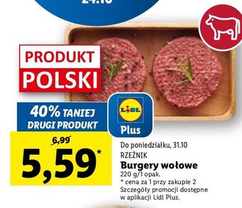 Lidl Burger wołowy rzeźnik codzienna dostawa oferta