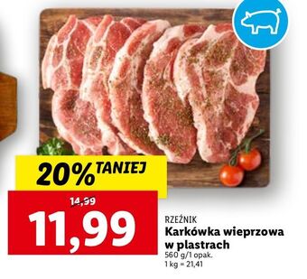 Lidl Karkówka wieprzowa bez kości w plastrach rzeźnik codzienna dostawa oferta