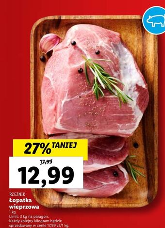 Lidl Łopatka wieprzowa bez kości rzeźnik codzienna dostawa oferta