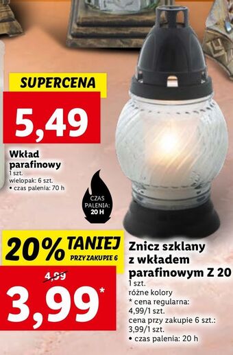Lidl Znicz szklany z20 oferta