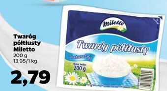Netto Twaróg naturalny półtłusty miletto oferta