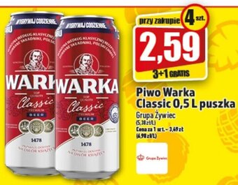Topaz grupa żywiec piwo warka classic 0,5l puszka oferta