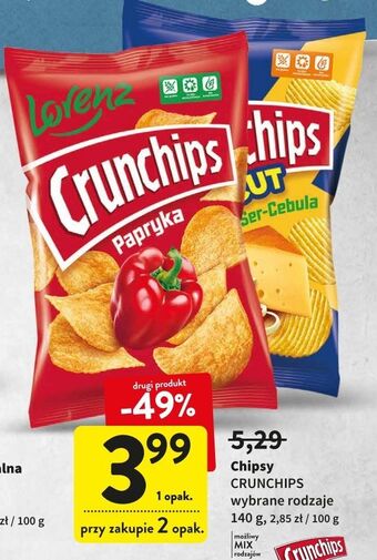 Intermarche Chipsy ser-cebula crunchips x-cut oferta