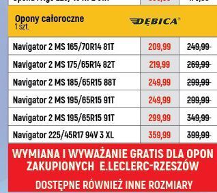 E.Leclerc Opona navigator2 195/65r15 91t dębica oferta