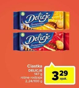 Carrefour Market Ciastka z galaretką wiśniową delicje szampańskie oferta