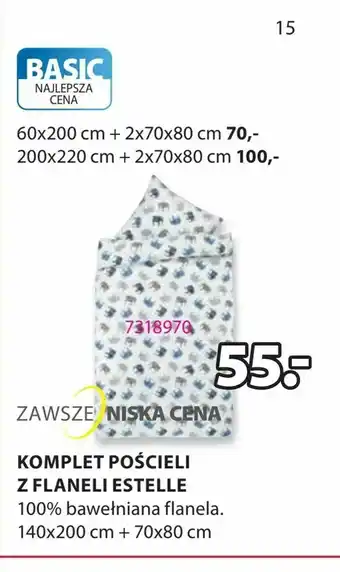 JYSK Komplet pościeli z flaneli estelle oferta