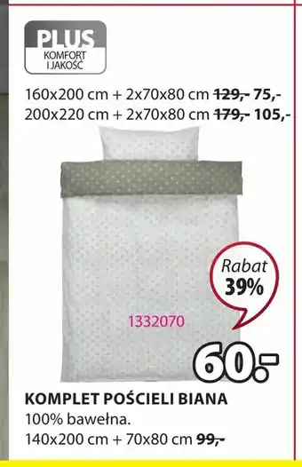 JYSK Komplet pościeli biana oferta