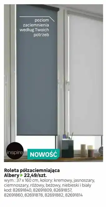 Leroy Merlin Roleta półzaciemniająca albery oferta