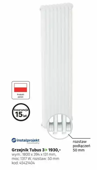 Leroy Merlin Grzejnik Tubus 3 oferta