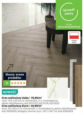 Leroy Merlin Gres szkliwiony veida oferta