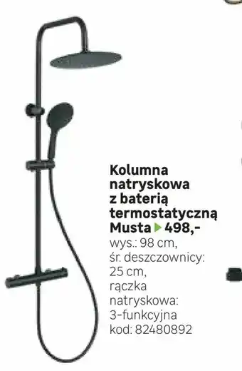 Kolumna natryskowa z baterią termostatyczną Musta