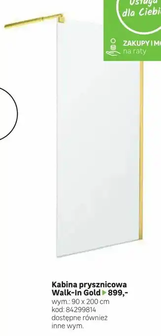Leroy Merlin Kabina prysznicowa Walk-In Gold oferta
