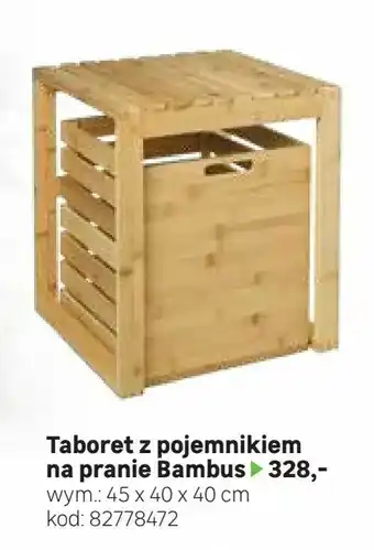 Taboret z pojemnikiem na pranie Bambus