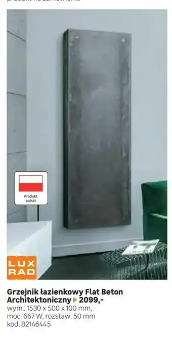 Leroy Merlin Grzejnik łazienkowy Flat Beton Architektoniczny oferta
