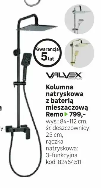 Kolumna natryskowa z baterią mieszaczową Remo