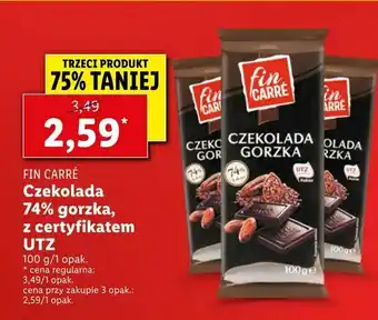 Lidl Czekolada 74% gorzka, z certyfikatem Utz oferta
