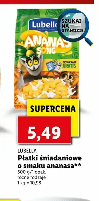 Lidl Płatki śniadaniowe o smaku ananasa oferta