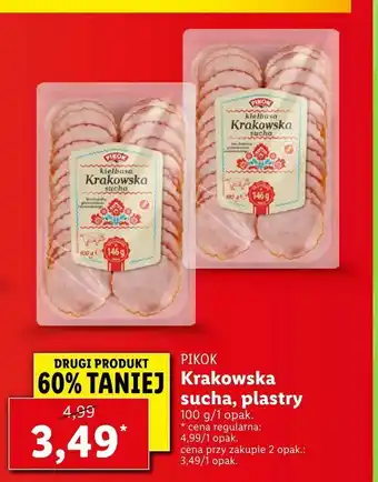 Lidl Krakowska sucha, plastry oferta