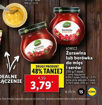 Żurawina lub borówka do mięs i serów