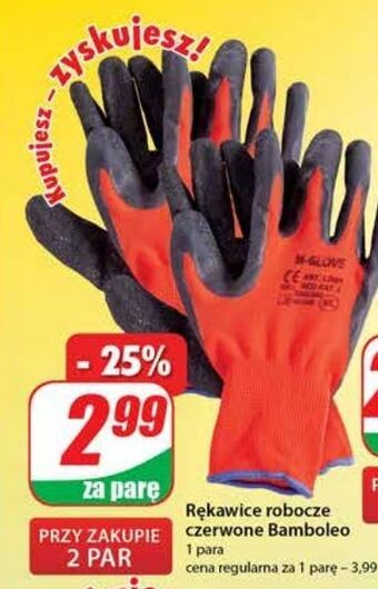 Dino Rękawice robocze bamboleo czerwone ogrifox oferta