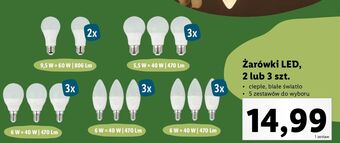 Lidl Żarówki led 2 lub 3 szt. ciepłe, białe światło livarno home oferta
