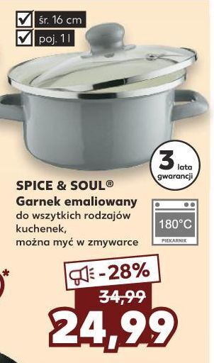 Kaufland Garnek emaliowany 16 cm spice&soul oferta