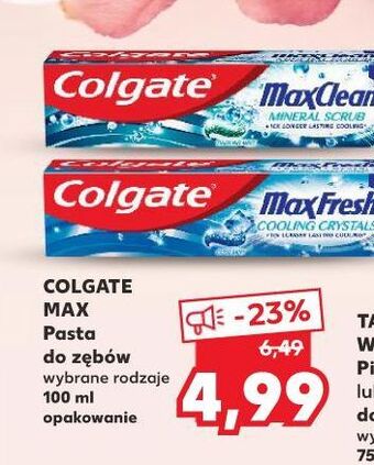 Kaufland Pasta do zębów mineral scurb colgate max clean oferta
