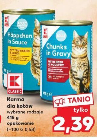 Kaufland Pasztet dla kotów z kurczakiem k-classic oferta